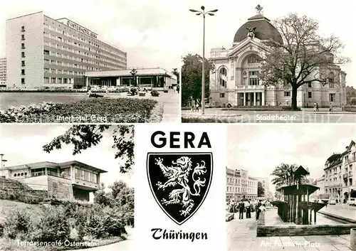 Gera Interhotel Terrassencafe Puschkin Platz Stadttheater Kat. Gera