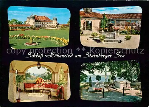 Starnbergersee Schloss Hoehenried Park Brunnen Grabstaetten Sitzecke Kat. Starnberg