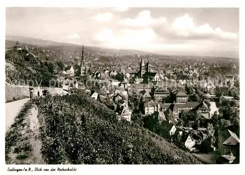 Esslingen Neckar Blick von der Neckarhalde Kat. Esslingen am Neckar