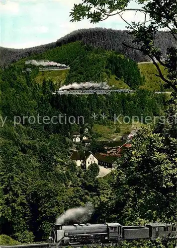 Triberg Schwarzwald Dreibahnlinie beim Bachjoerg Kat. Triberg im Schwarzwald