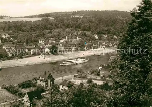 Wehlen Sachsen Panorama Schiff Kat. Wehlen