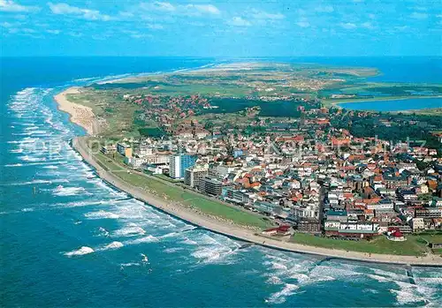 Norderney Nordseebad Fliegeraufnahme mit Strand Kat. Norderney