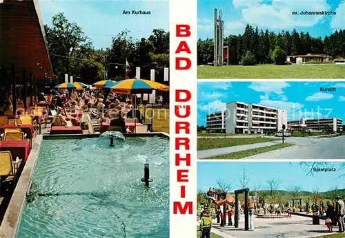 Bad Duerrheim Restaurant Terrasse am Kurhaus Kirche Kurstift Spielplatz Kat. Bad Duerrheim