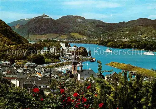 Oberwinter Rhein mit Drachenburg Petersburg und Drachenfels Kat. Remagen