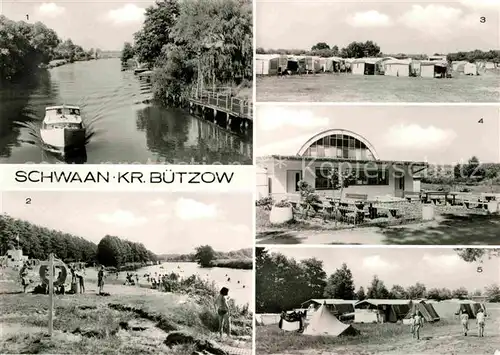 Schwaan An der Warnow Badestrand Zeltplatz Zeltplatzkino Kat. Schwaan