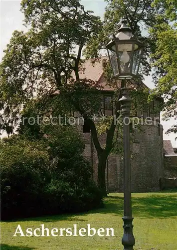 Aschersleben Partie am Rundteil Stadtmauer Laterne Kat. Aschersleben