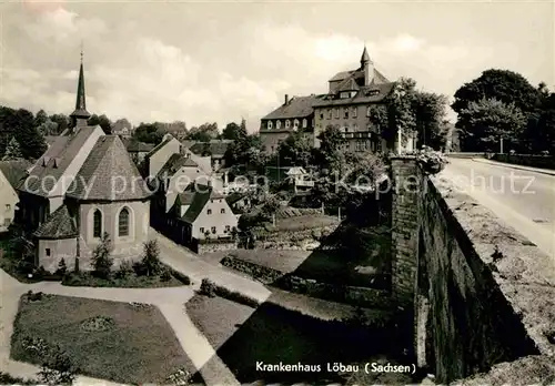 Loebau Sachsen Krankenhaus Kirche Bruecke Kat. Loebau