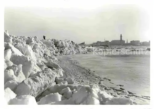 Warnemuende Ostseebad Winterlandschaft Kat. Rostock