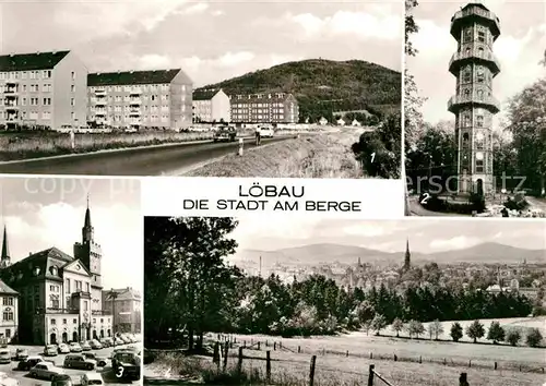 Loebau Sachsen Suedvorstadt Loebauer Berg Aussichtsturm Rathaus Kat. Loebau