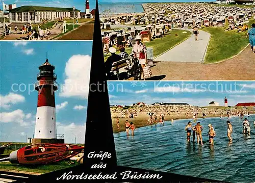 Buesum Nordseebad Leuchtturm Gaststaette Strand Kat. Buesum