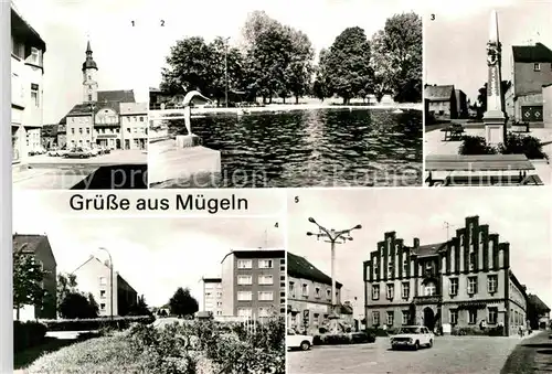 Muegeln Oschatz Karl Marx Platz Freibad Postsaeule Neue Strasse Kat. Muegeln Oschatz