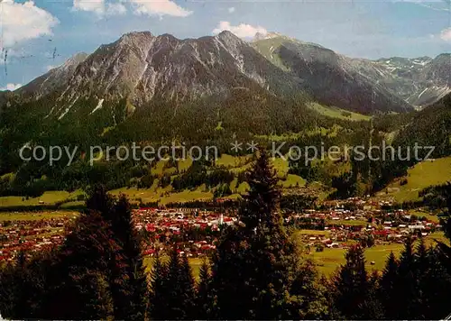 Oberstdorf mit Rubihorn und Nebelhorn Allgaeuer Alpen Kat. Oberstdorf