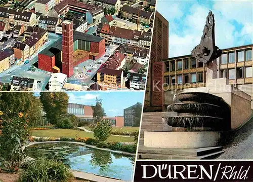 Dueren Rheinland Innenstadt Fliegeraufnahme Teich Brunnen Kat. Dueren