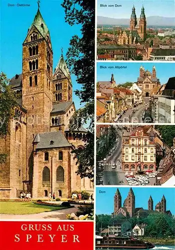 Speyer Rhein Dom Blick vom Altpoertel Kat. Speyer