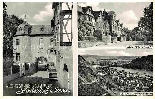 Leutesdorf Rhein Althistorischer Weinort Tor Alte Rheinfront Blick auf Andernach Kat. Leutesdorf