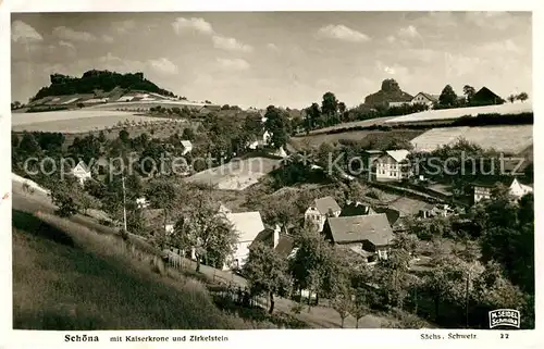 Foto Seidel M. Schmilka Nr. 22 Schoena Kaiserkrone Zirkelstein Kat. Bad Schandau