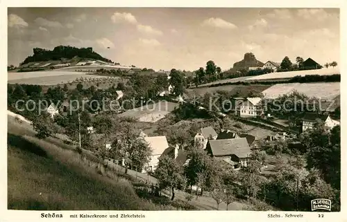 Foto Seidel M. Schmilka Nr. 22 Schoena Kaiserkrone Zirkelstein  Kat. Bad Schandau