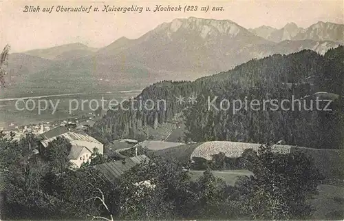 Oberaudorf mit Kaisergebirge und Hocheck Kat. Oberaudorf