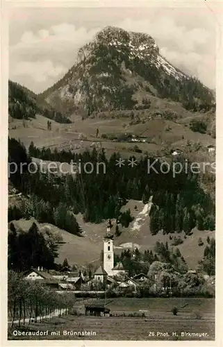 Oberaudorf mit Bruennstein und Hocheck Kat. Oberaudorf