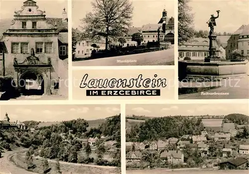 Lauenstein Erzgebirge Marktplatz Schlosstor Teilansicht  Kat. Geising