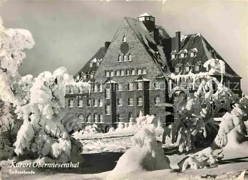 Oberwiesenthal Erzgebirge Sachsenbaude Winterimpressionen Kat. Oberwiesenthal