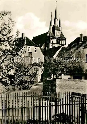 Lommatzsch Ortspartie an der Kirche Kat. Lommatzsch