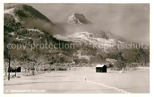 Oberaudorf mit Bruennstein Kat. Oberaudorf