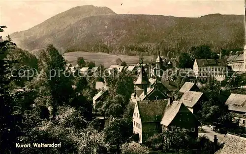 Waltersdorf Zittau Teilansicht mit Kirche Kurort Zittauer Gebirge Kat. Grossschoenau Sachsen