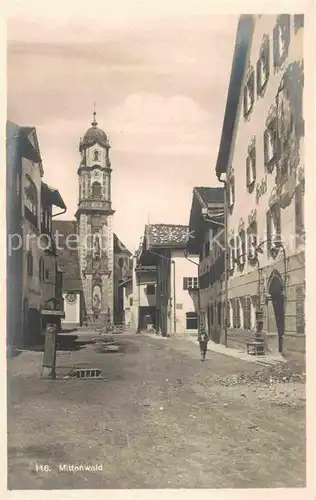 Mittenwald Bayern Teilansicht Kat. Mittenwald