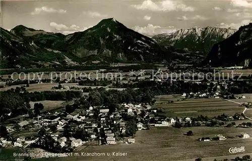 Brannenburg Fliegeraufnahme mit Kranzhorn und Kaiser Kat. Brannenburg