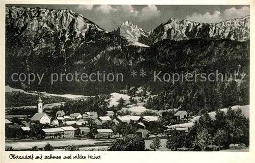 Oberaudorf mit zahmen und wilden Kaiser Kat. Oberaudorf