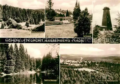 Masserberg Kurpark Aussichtsturm Waldschwimmbad  Kat. Masserberg