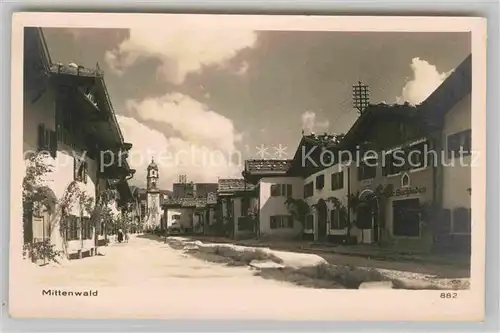 Mittenwald Bayern Ortspartie Kat. Mittenwald