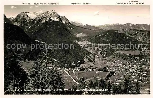 Mittenwald Bayern Mittenwalderhuette Wettersteingruppe Kat. Mittenwald