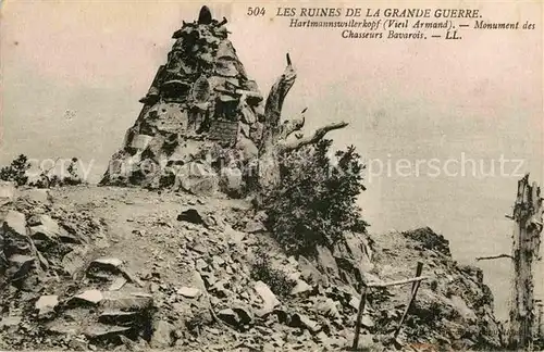 Hartmannswillerkopf Monument des Chasseurs Bavarois  Kat. Hartmannswiller