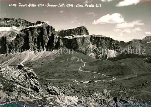 Sellajoch mit Sella Gruppe Kat. Italien