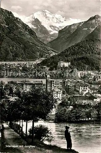 Interlaken BE mit Blick zur Jungfrau Berner Alpen Kat. Interlaken