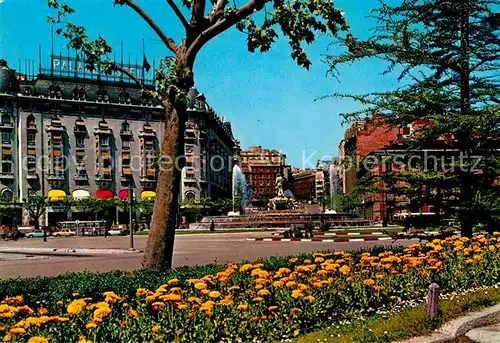 Madrid Spain Neptuno Blumenbeet Neptunbrunnen Kat. Madrid