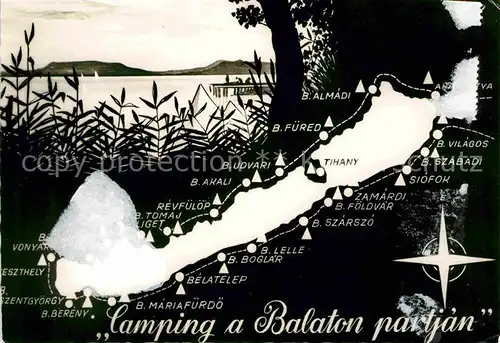 Balaton Plattensee Campingkarte  Kat. Ungarn
