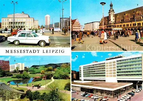 Leipzig Opernhaus Karl Marx Platz Altes Rathaus Alte Waage Schwanenteich Interhotel Stadt Leipzig Messestadt Kat. Leipzig