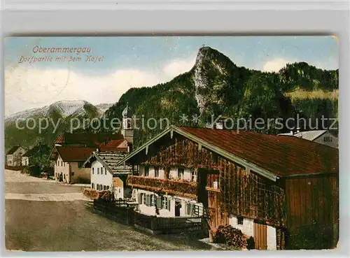 Oberammergau Dorfpartie mit Kofel Kat. Oberammergau