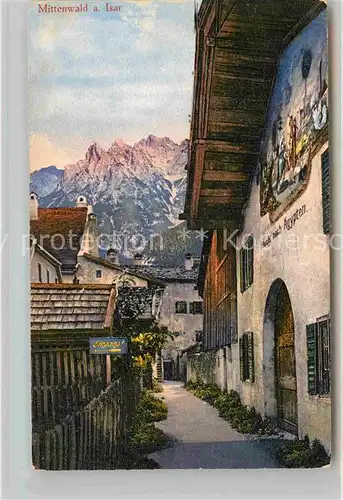 Mittenwald Bayern Teilansicht  Kat. Mittenwald