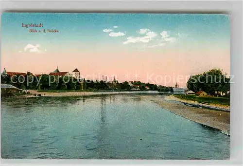 Ingolstadt Donau Partie an der Bruecke Kat. Ingolstadt