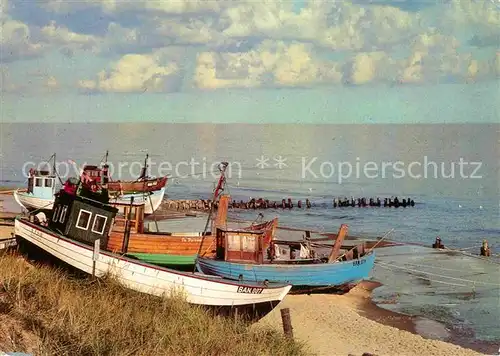 Bansin Ostseebad Fischkutter am Strand Kat. Heringsdorf