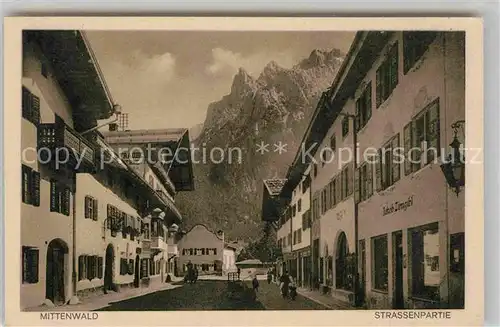 Mittenwald Bayern Strassenpartie Kat. Mittenwald