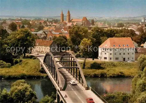 Moosburg Isar Teilansicht mit Bruecke Kat. Moosburg a.d.Isar