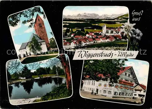 Wiggensbach Kirche Panorama See Gasthof Rathaus Kat. Wiggensbach