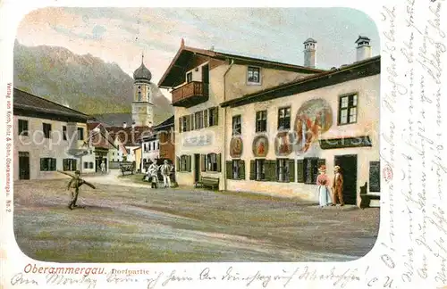 Oberammergau Dorfpartie Kat. Oberammergau