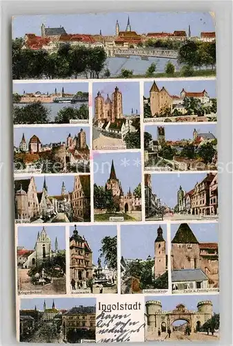 Ingolstadt Donau Kreuztor Kriegerdenkmal Liebfrauenkirche Altes Schloss  Kat. Ingolstadt