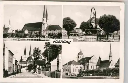 Altoetting Marienbrunnen Kapellenplatz Stiftskirche Gnadenkapelle Kat. Altoetting